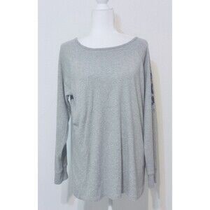 Quacker Factory Women’s Size Large Long Sleeve Embroidery Floral Embellished Top